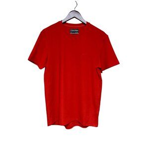 Calvin Klein Men's T-Shirt Shirt Stretch Wicking Moving Red Short Sleeve Small
